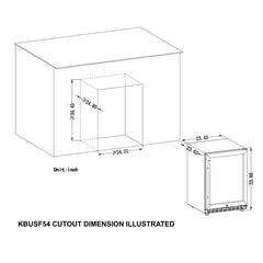 KBUSF54D 24" Dual Zone Under Counter Built-in Wine Cooler