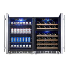 KBUSF54BW 48" 3-Zone LOW E Glass Beverage and Wine Cooler COMBO