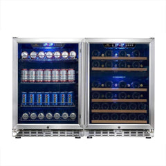 KBUSF54BW 48" 3-Zone LOW E Glass Beverage and Wine Cooler COMBO