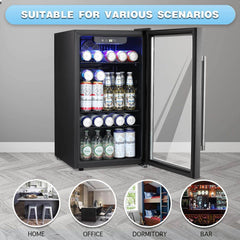 Antarctic Star Beverage Refrigerator Cooler -120 Can  Small Drink Dispenser Clear Front Door