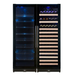 KBU170BW2 72" Large Wine And Beverage Cooler Drinks Combo With Clear Door