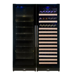 KBU170BW2 72" Large Wine And Beverage Cooler Drinks Combo With Clear Door