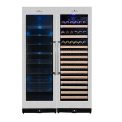 KBU170BW2 72" Large Wine And Beverage Cooler Drinks Combo With Clear Door