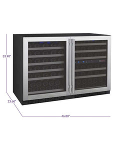 Allavino  FlexCount II Tru-Vino 112 Bottle Three Zone Stainless Steel Wine Refrigerator 3Z-VSWR5656-S20