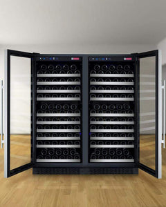 Allavino FlexCount II Tru-Vino 256 Bottle Dual Zone Stainless Steel Wine Fridge 2X-VSWR128-1S20