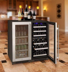 Allavino FlexCount II Tru-Vino 30 Bottle/88 Can Three Zone Stainless Steel Beverage/Wine Fridge 3Z-VSWB15-3S20