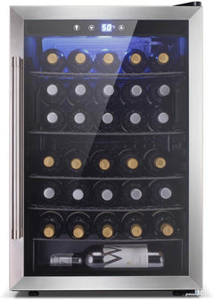 Antarctic Star 36 Bottle Wine Cooler Compressor Digital Freestanding Door Black Glass