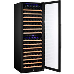 Smith & Hanks 166 Bottle Dual Zone Smoked Black Glass Wine Fridge RW428DRG