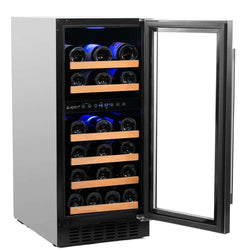 Smith & Hanks 32 Bottle Dual Zone Stainless Steel Wine Fridge RW88DR